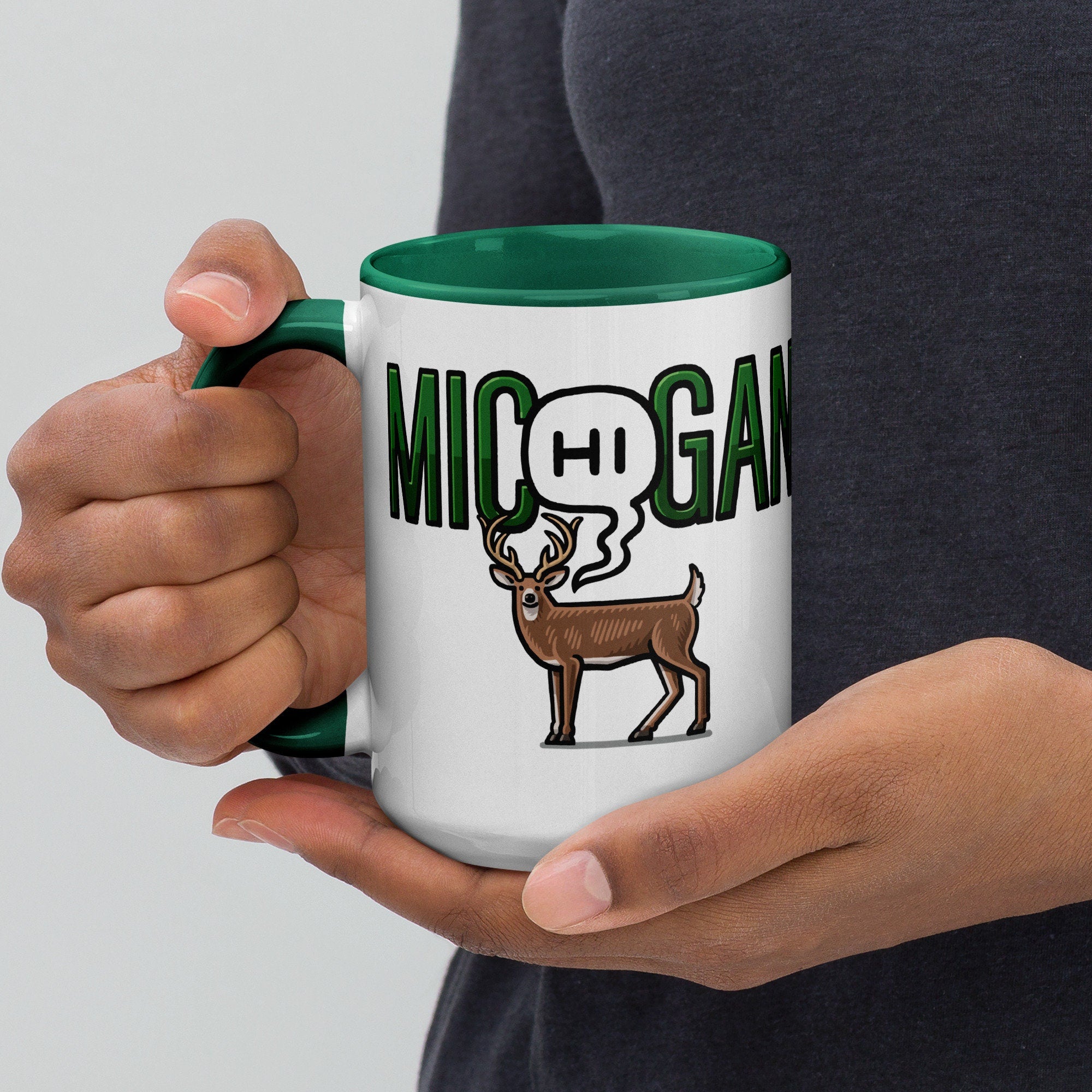 Mic(Hi)gan Deer Mug with Color Inside