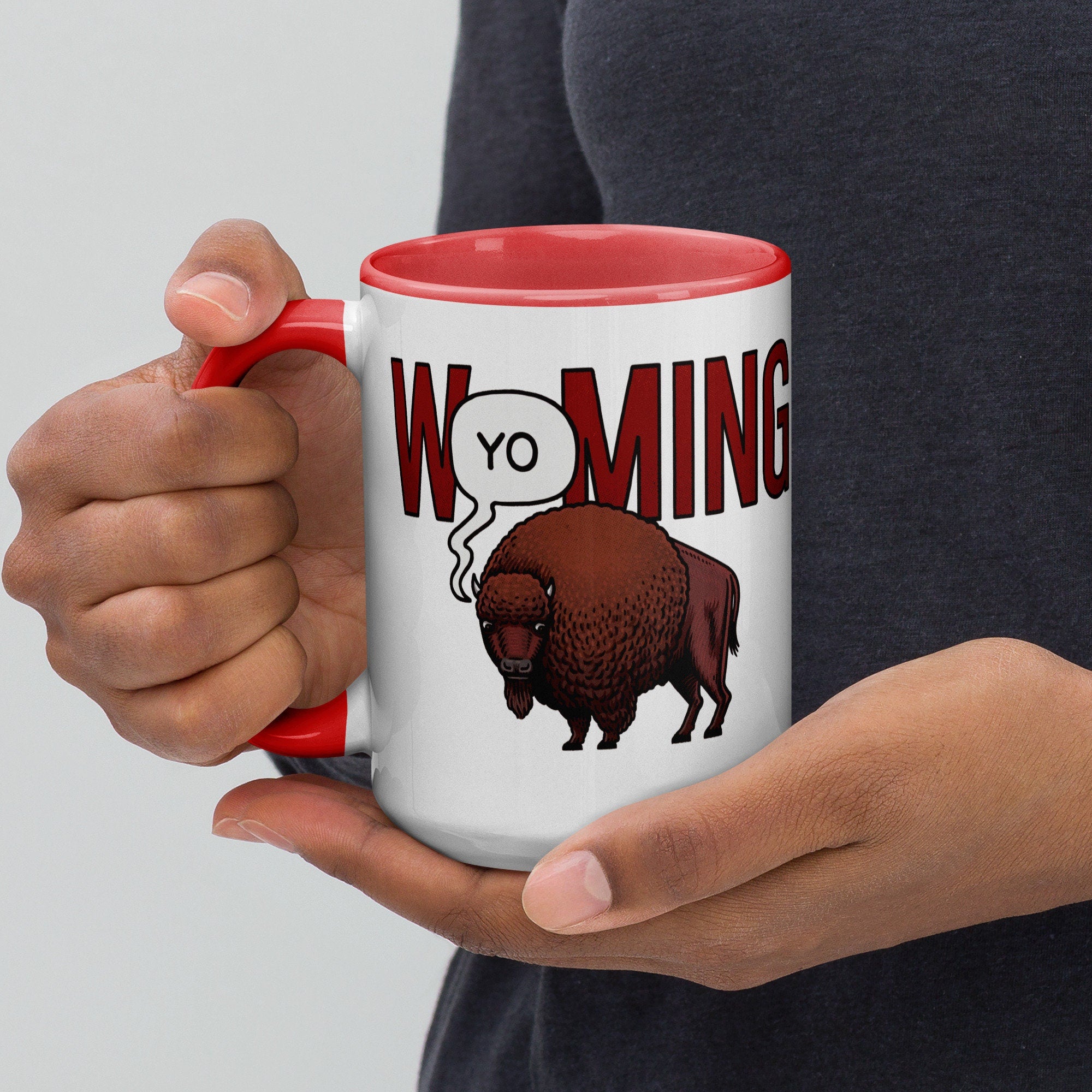 W(Yo)ming Bison Mug with Color Inside