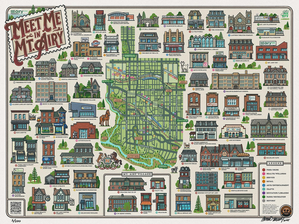 Meet Me in Mt. Airy Map – Limited Edition Print