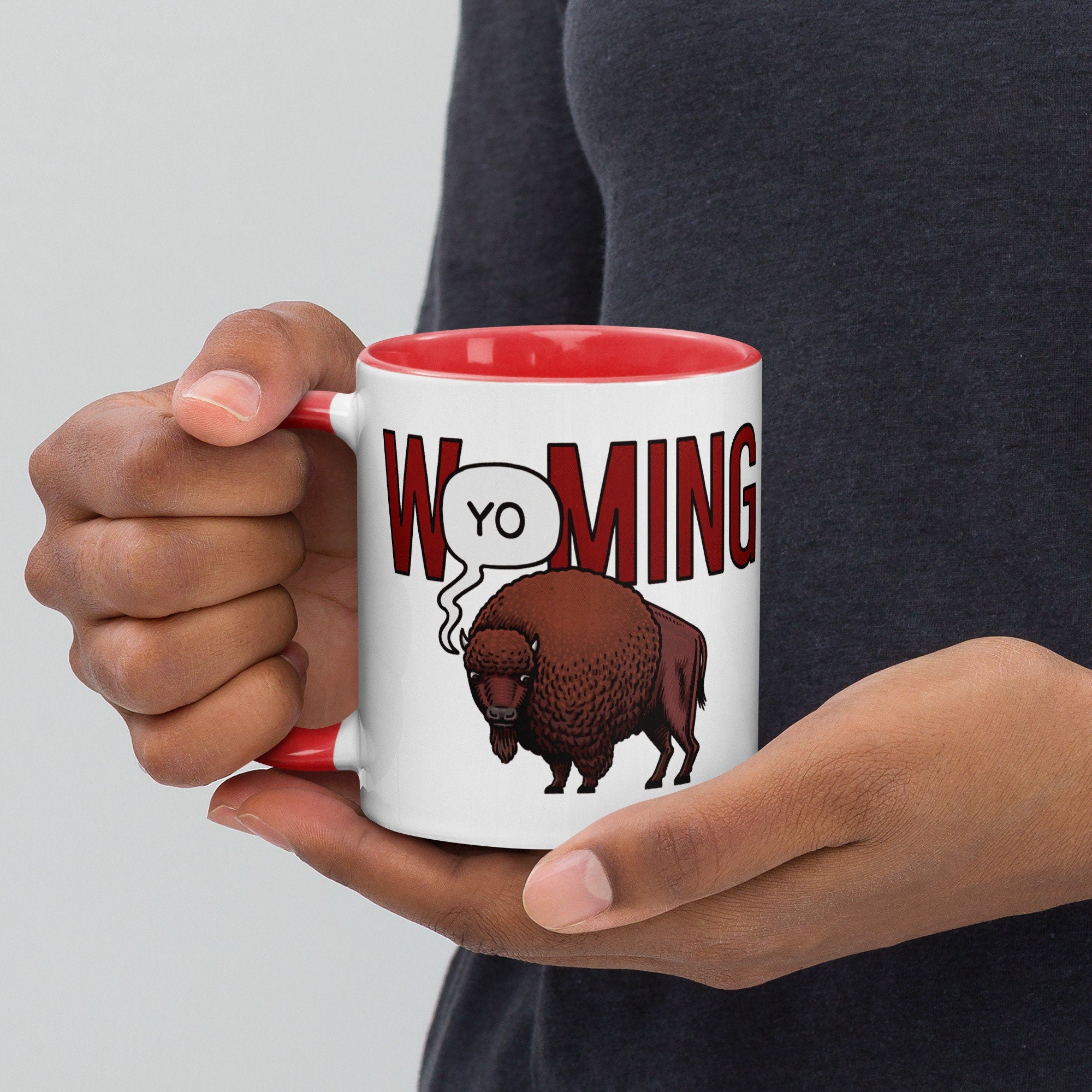 W(Yo)ming Bison Mug with Color Inside