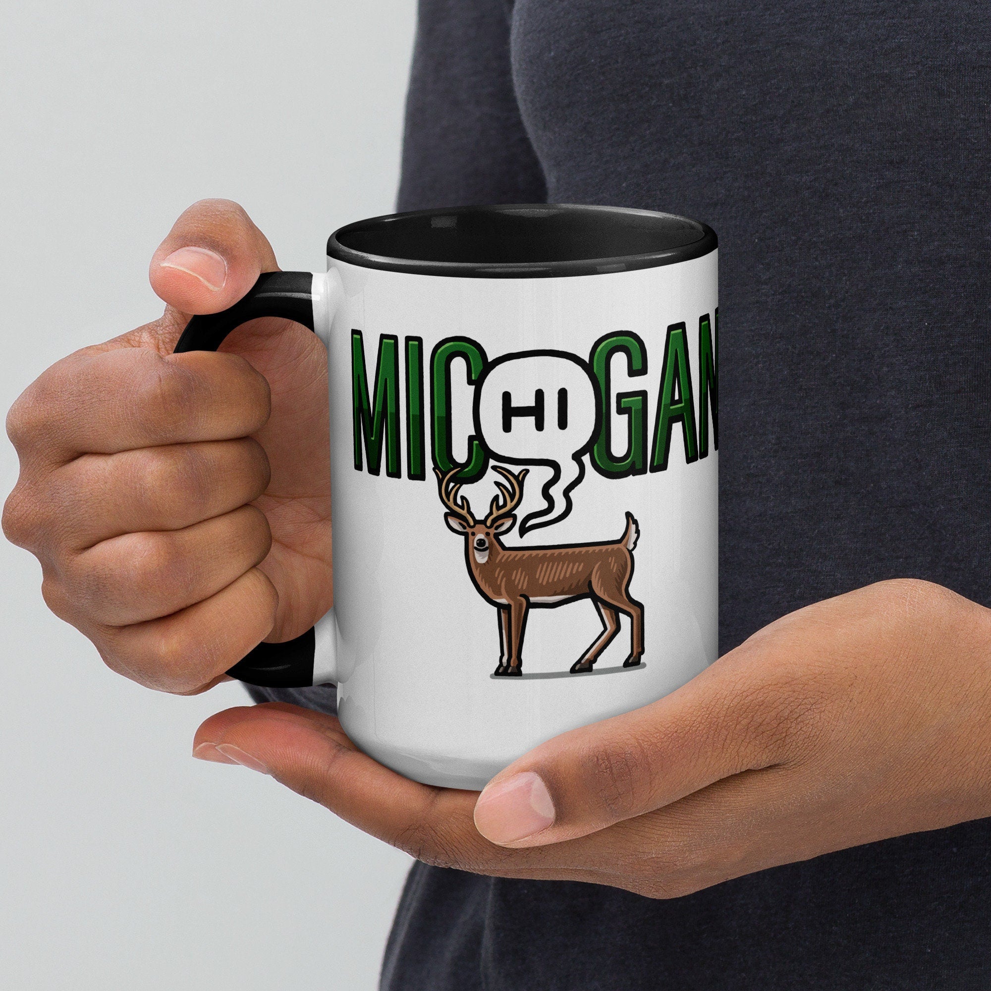 Mic(Hi)gan Deer Mug with Color Inside