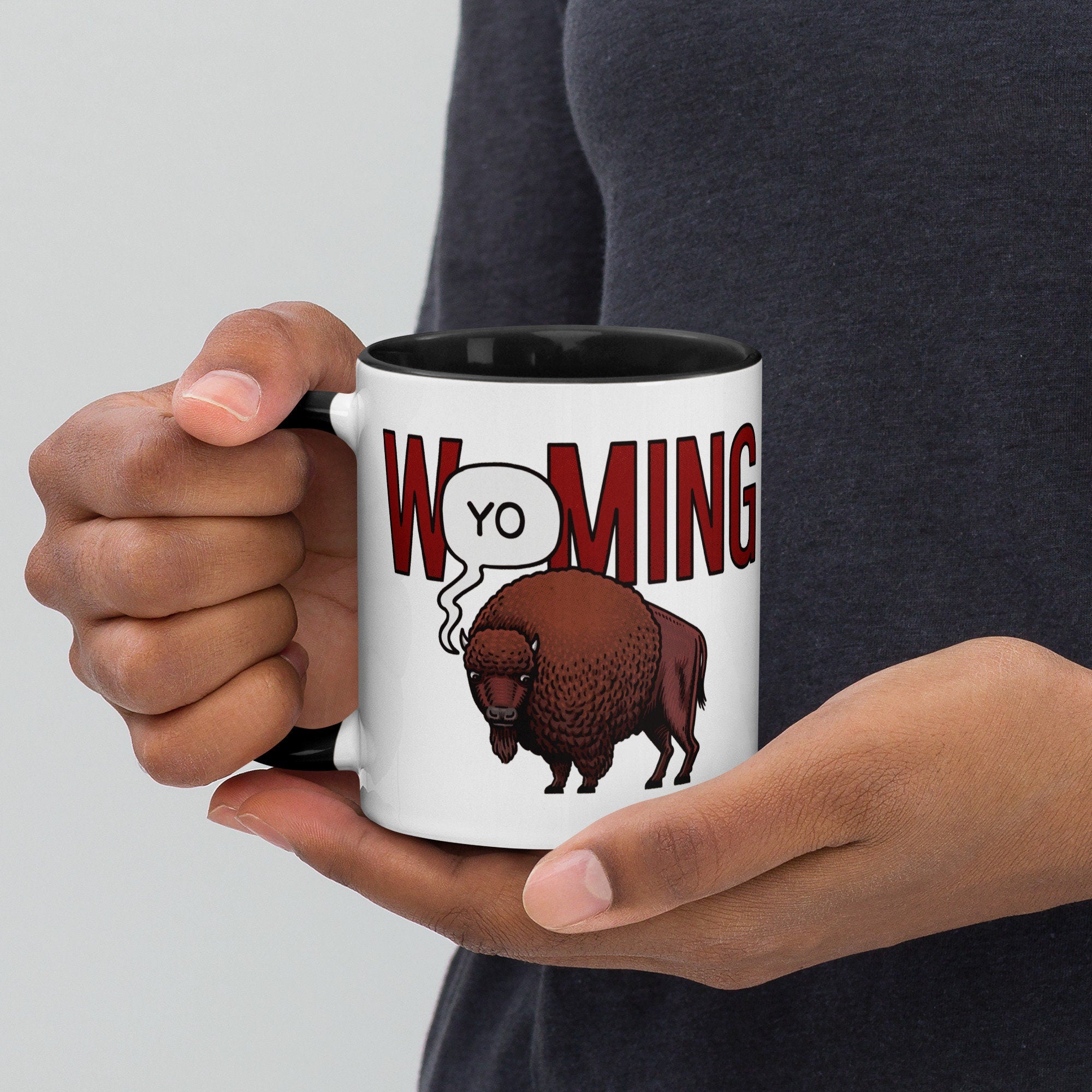 W(Yo)ming Bison Mug with Color Inside