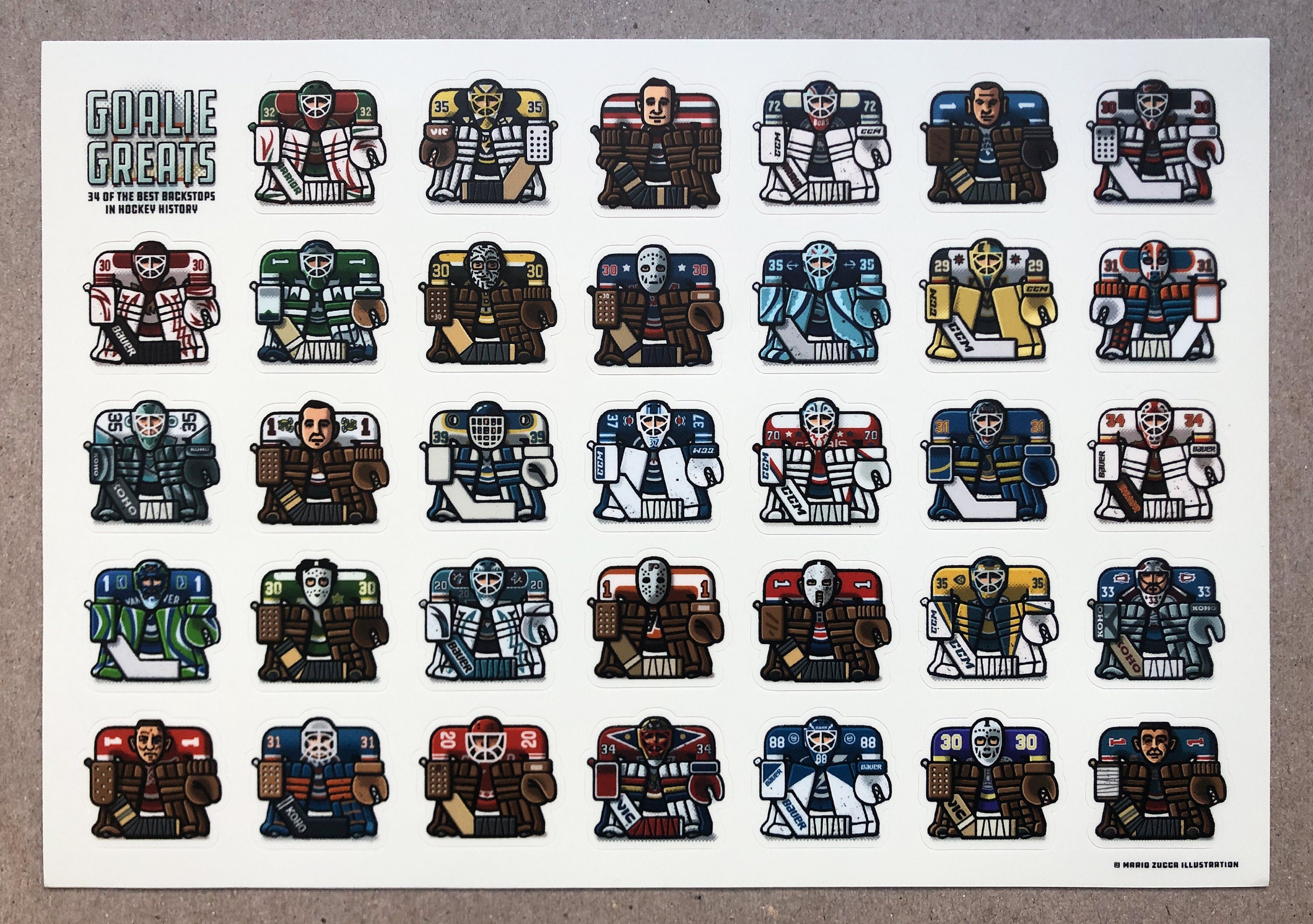 Goalie Greats Sticker Sheet
