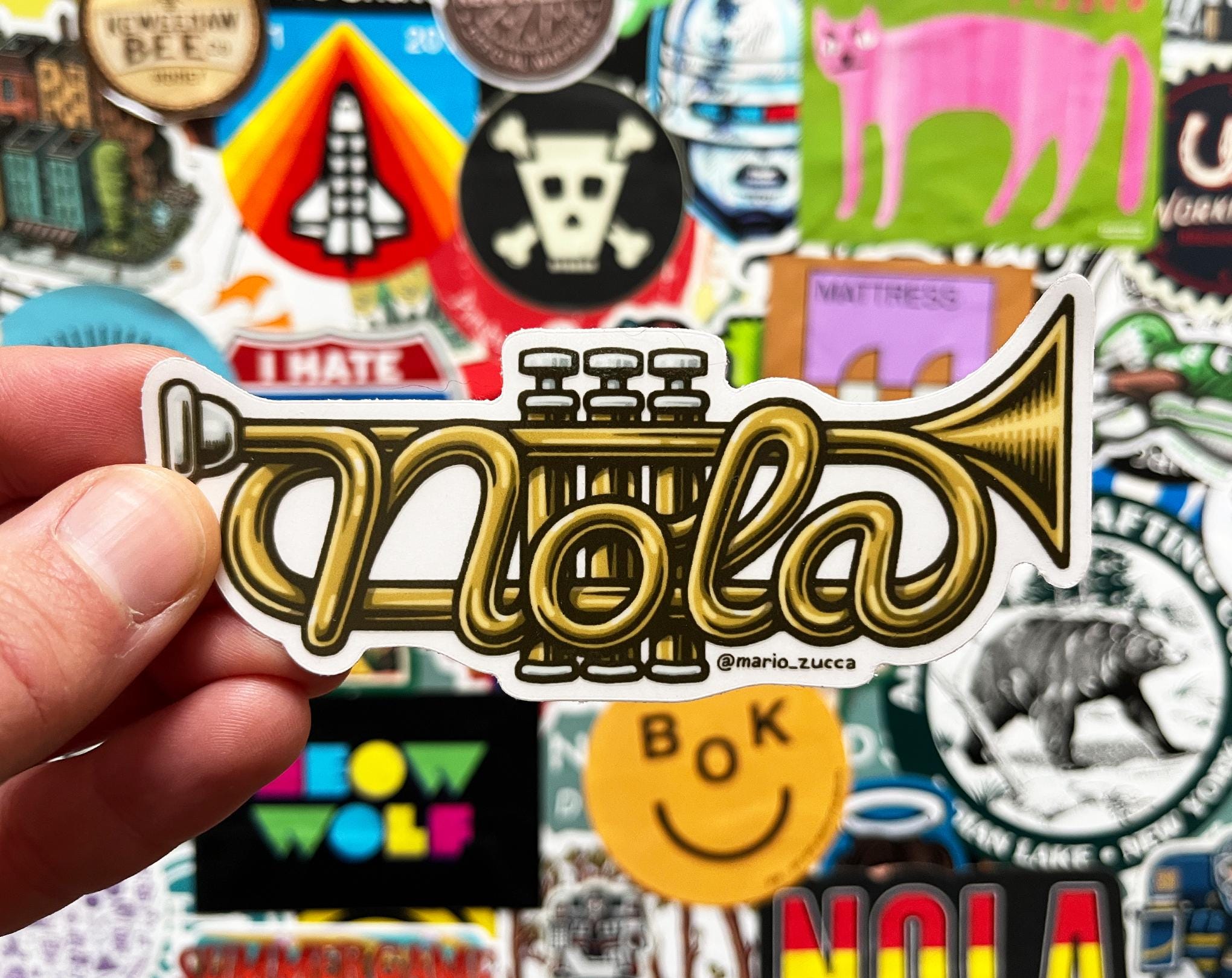 NOLA Trumpet *Clear* Sticker
