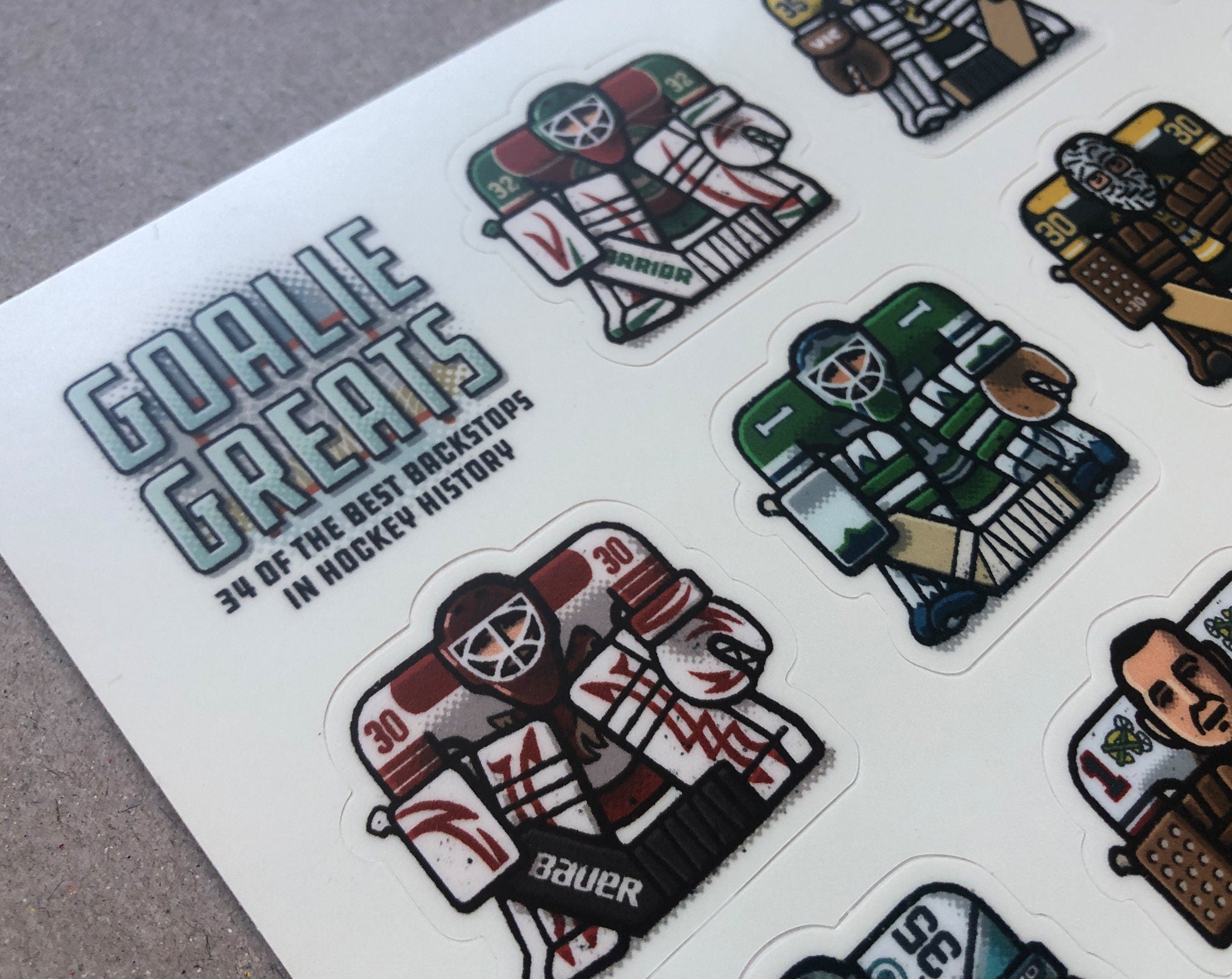 Goalie Greats Sticker Sheet