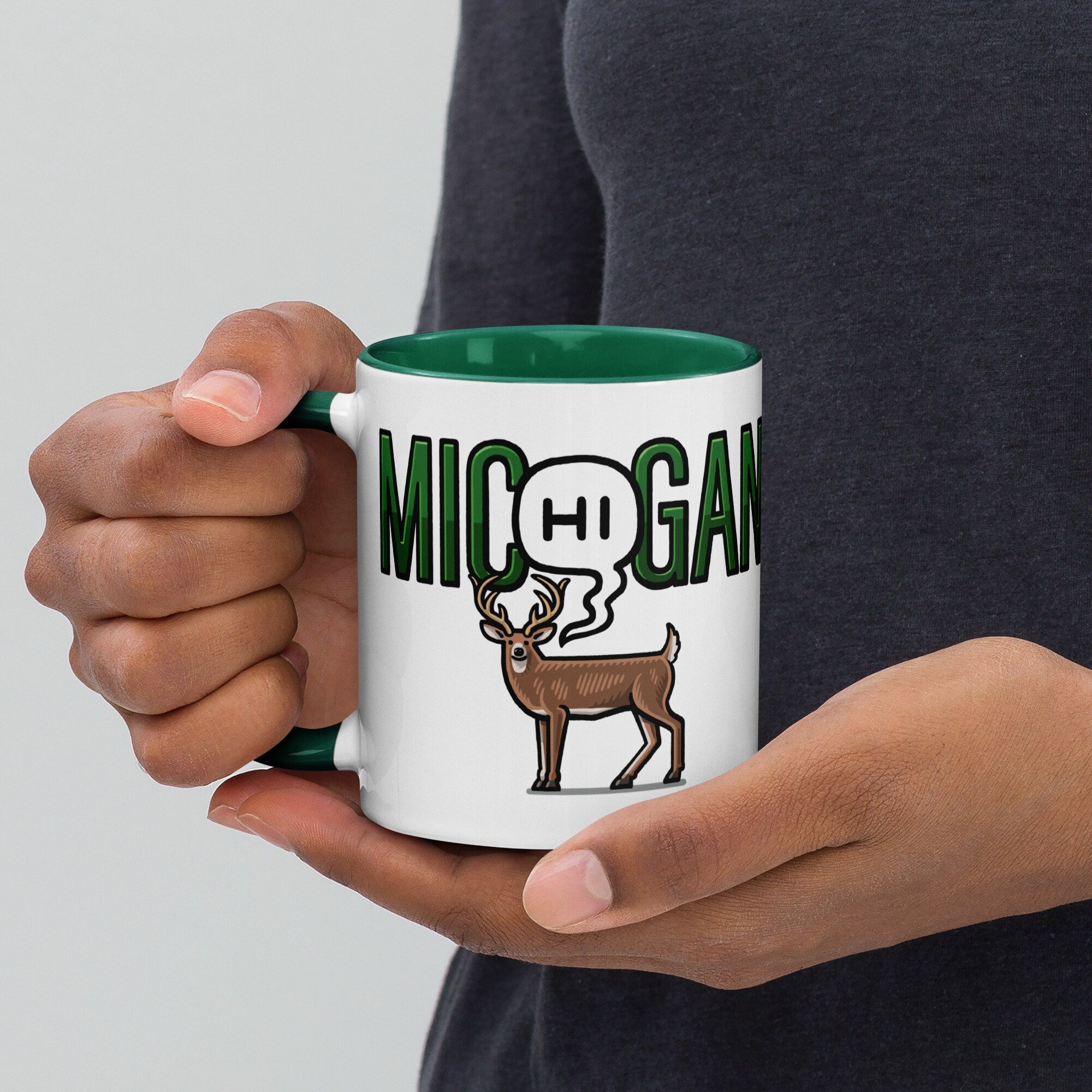 Mic(Hi)gan Deer Mug with Color Inside