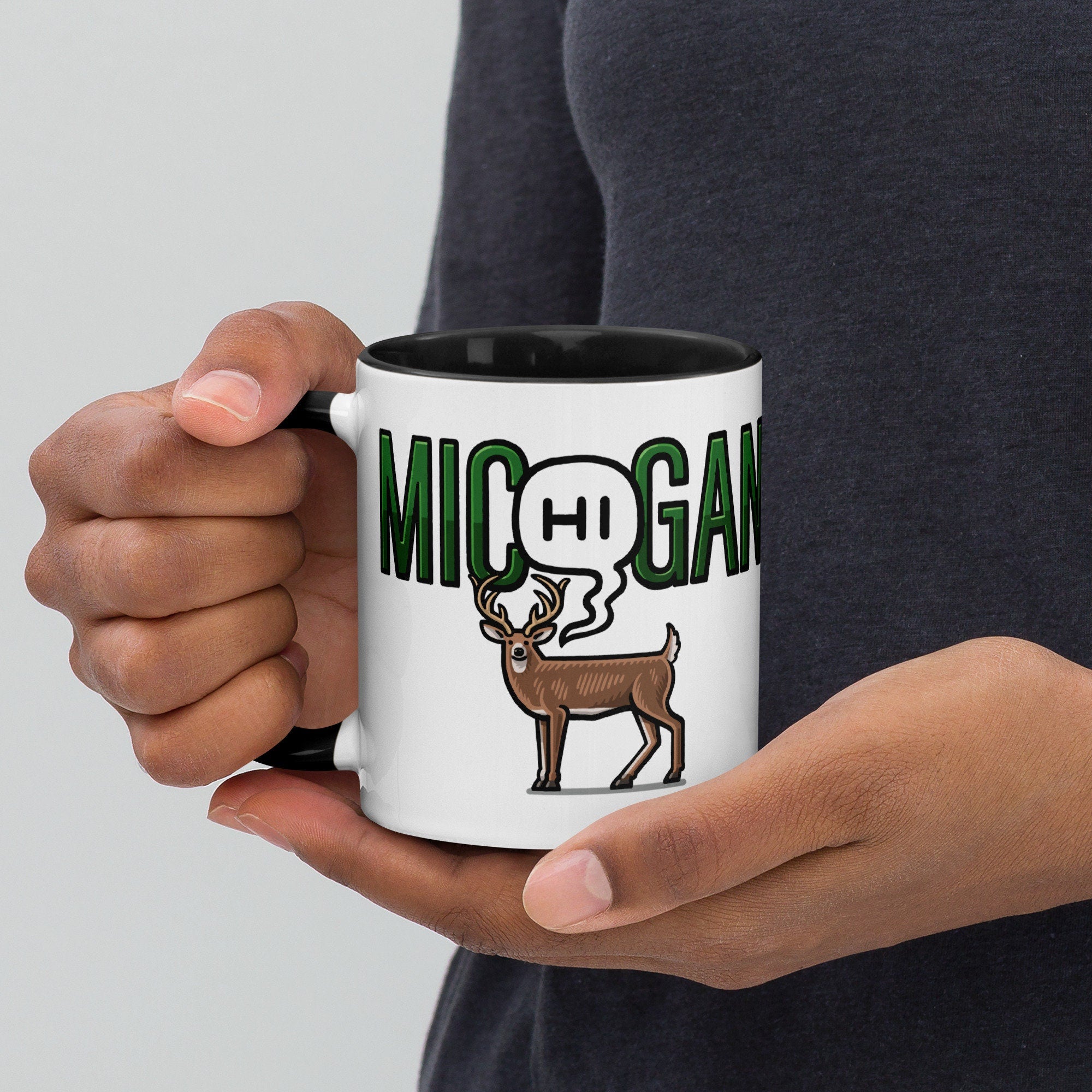 Mic(Hi)gan Deer Mug with Color Inside